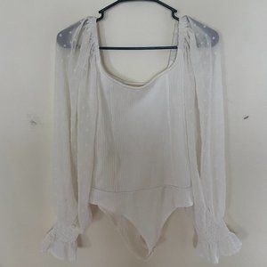 Bohme Women's White Top Bodysuit. Size Small